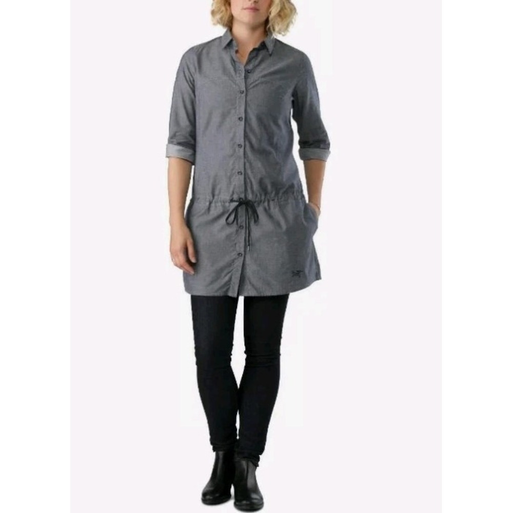 Arc'teryx Size Blanchard Tunic Top Womens Large Blue Button Outdoor Gorpcore